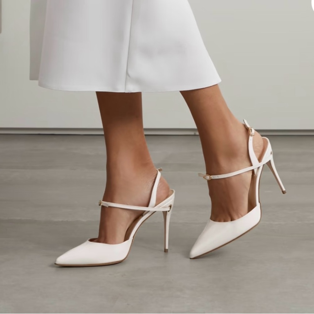 JENNIFER CHAMANDI Vittorio 105 leather slingback pumps, size 36